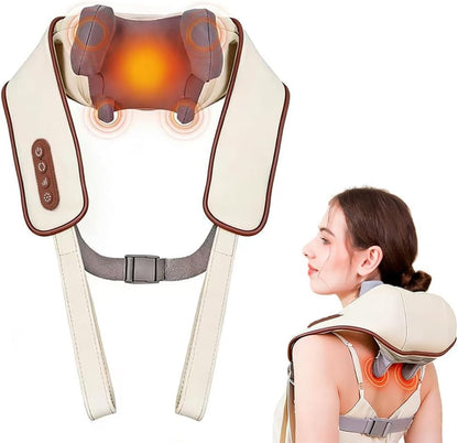 Masajeador Cervical 5D Inalámbrico con  Amasado Profundo