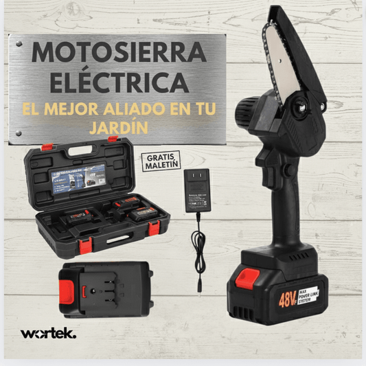 Mini Motosierra de Mano Portátil Recargable + MALETÍN + 2 BATERÍAS
