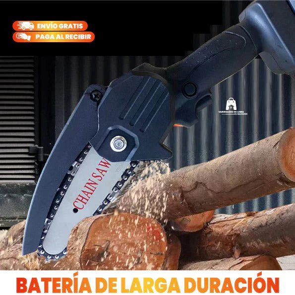 Mini Motosierra de Mano Portátil Recargable + MALETÍN + 2 BATERÍAS