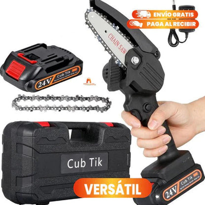 Mini Motosierra de Mano Portátil Recargable + MALETÍN + 2 BATERÍAS
