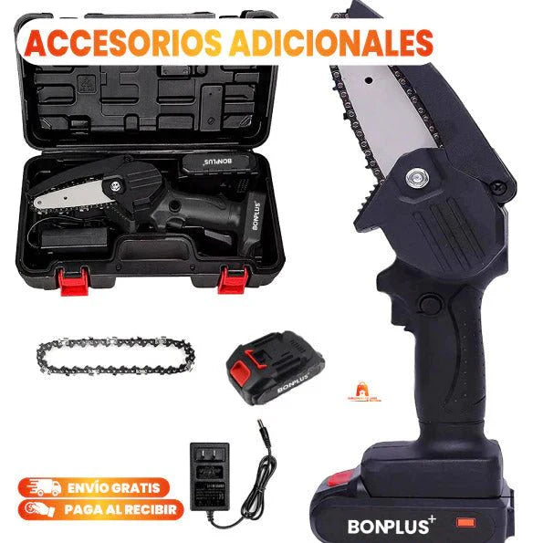 Mini Motosierra de Mano Portátil Recargable + MALETÍN + 2 BATERÍAS